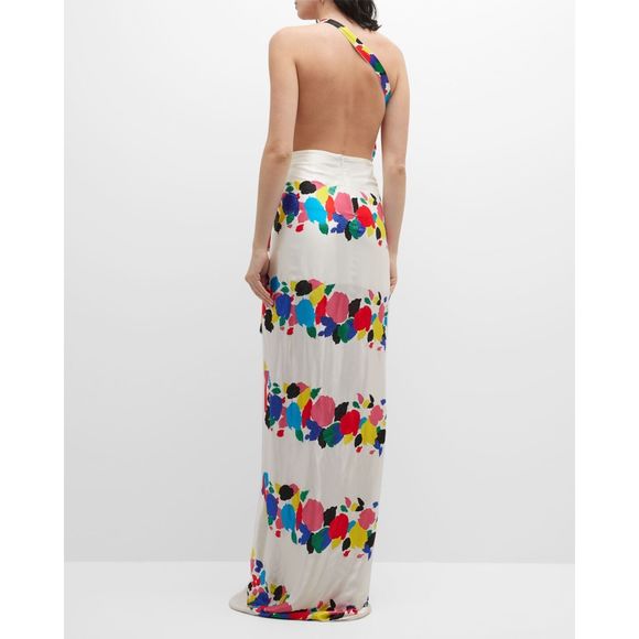 RAISA VANESSA Floral Print One-Shoulder Gown US 4 $2860 - Picture 3 of 11